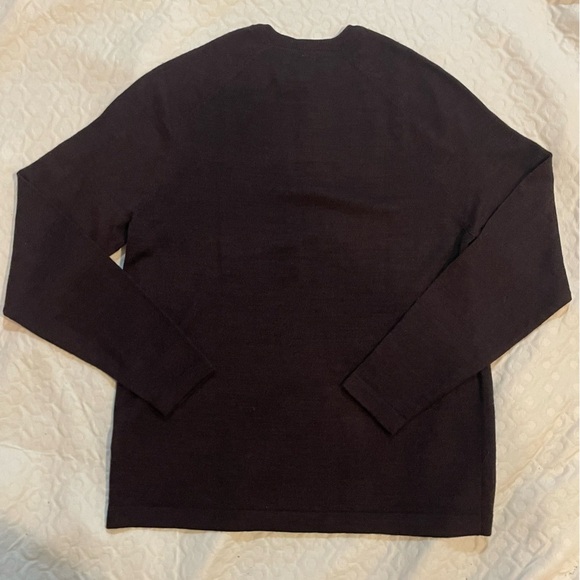 Joseph Abboud Merino Wool Blend Brown Shirt Long Sleeve 1/4 Button Womens Medium - Picture 6 of 8